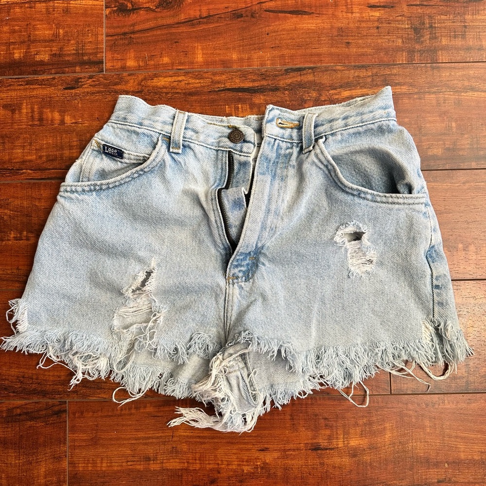 Levi's Light Blue Distressed Denim Shorts